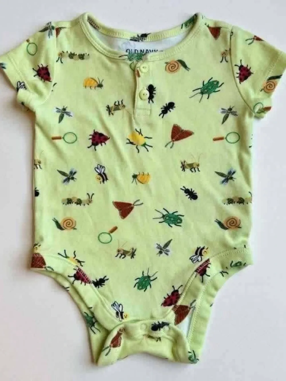 Old Navy Lime Green Bug Print Short Sleeve One-Piece